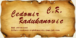 Čedomir Radukanović vizit kartica